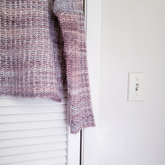 marled brown tan knit gradient crew sweater XS - Picture 2 of 9